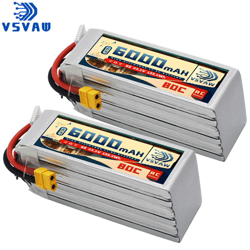 6S Lipo Battery 22.2V 5000Mah - Batería Lipo VSVAW 6S de 6000mAh