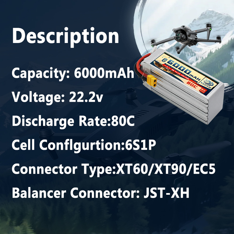 Batería Lipo VSVAW 6S de 6000m - 6S Lipo Battery 22.2V 5000Mah reseña y precio