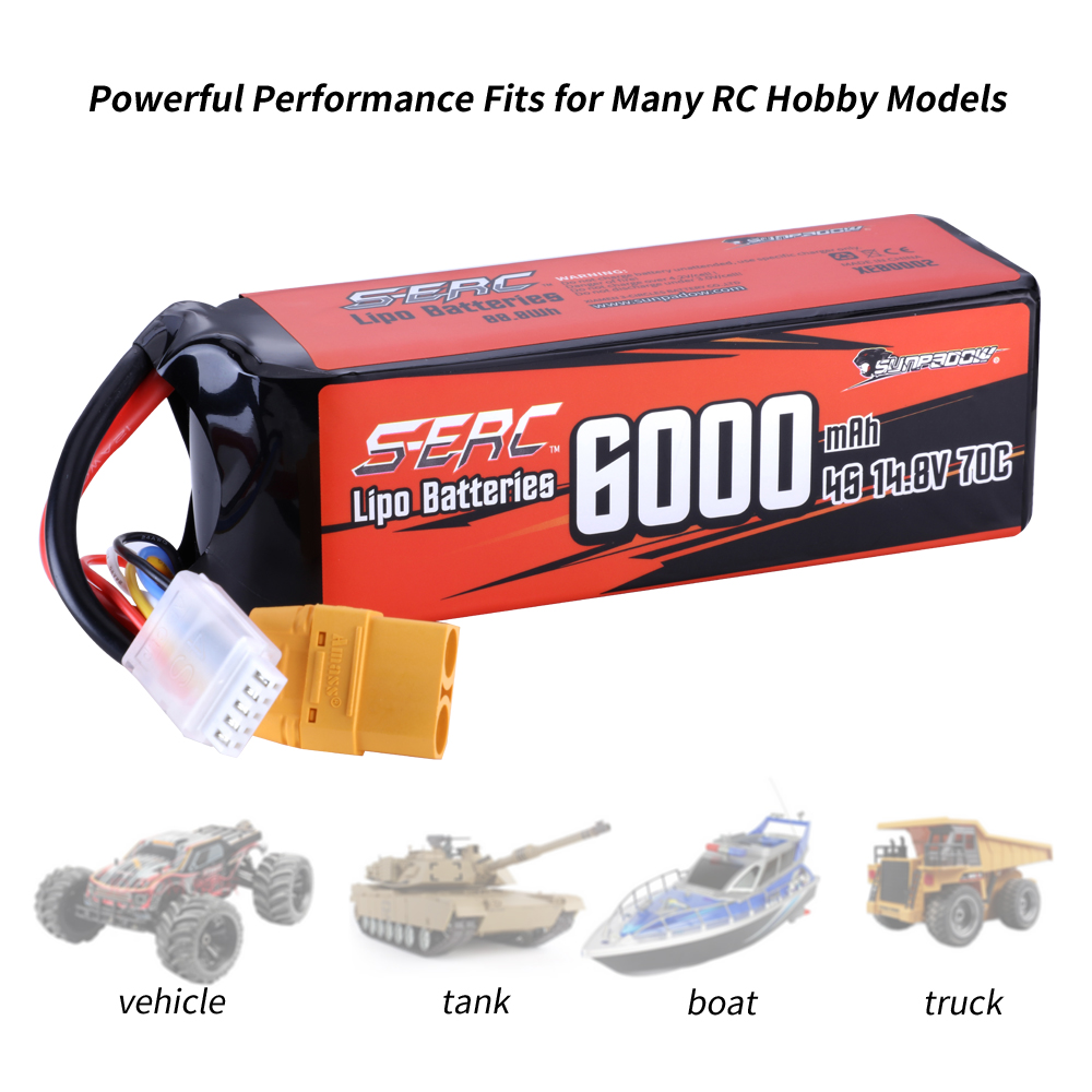 SUNPADOW-batería Lipo de 4S pa - 4S Lipo Battery 14.8V 6000Mah reseña y precio