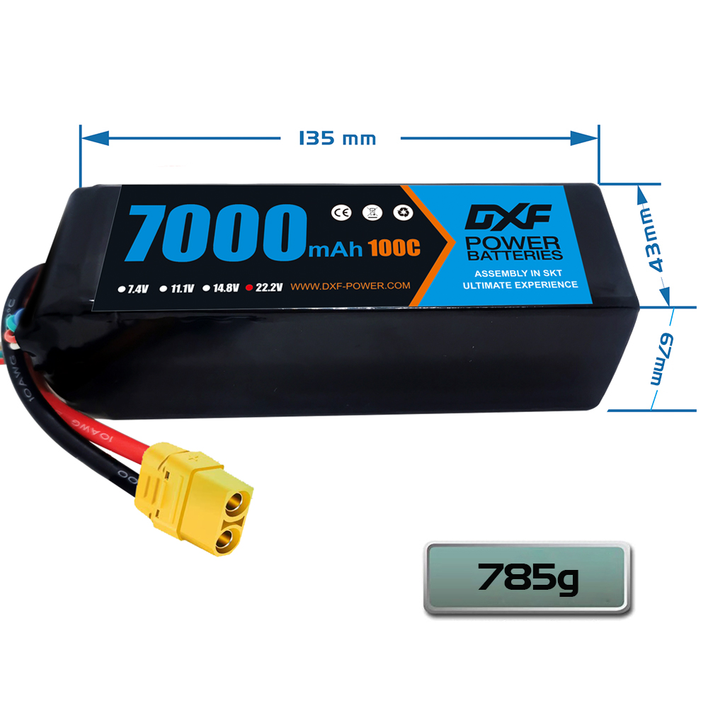 DXF-batería Lipo 6S de 22,2 V, - 6S Lipo Battery 22.2V 5000Mah reseña y precio